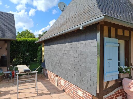 Troisième vue de chantier de bardage en Normandie
