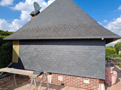 Quatrième vue de chantier de bardage en Normandie